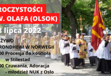 28 lipca 2022 godz. 11.00 | NA ŻYWO | Msza Święta wraz z procesją w Stiklestad (OLSOK)